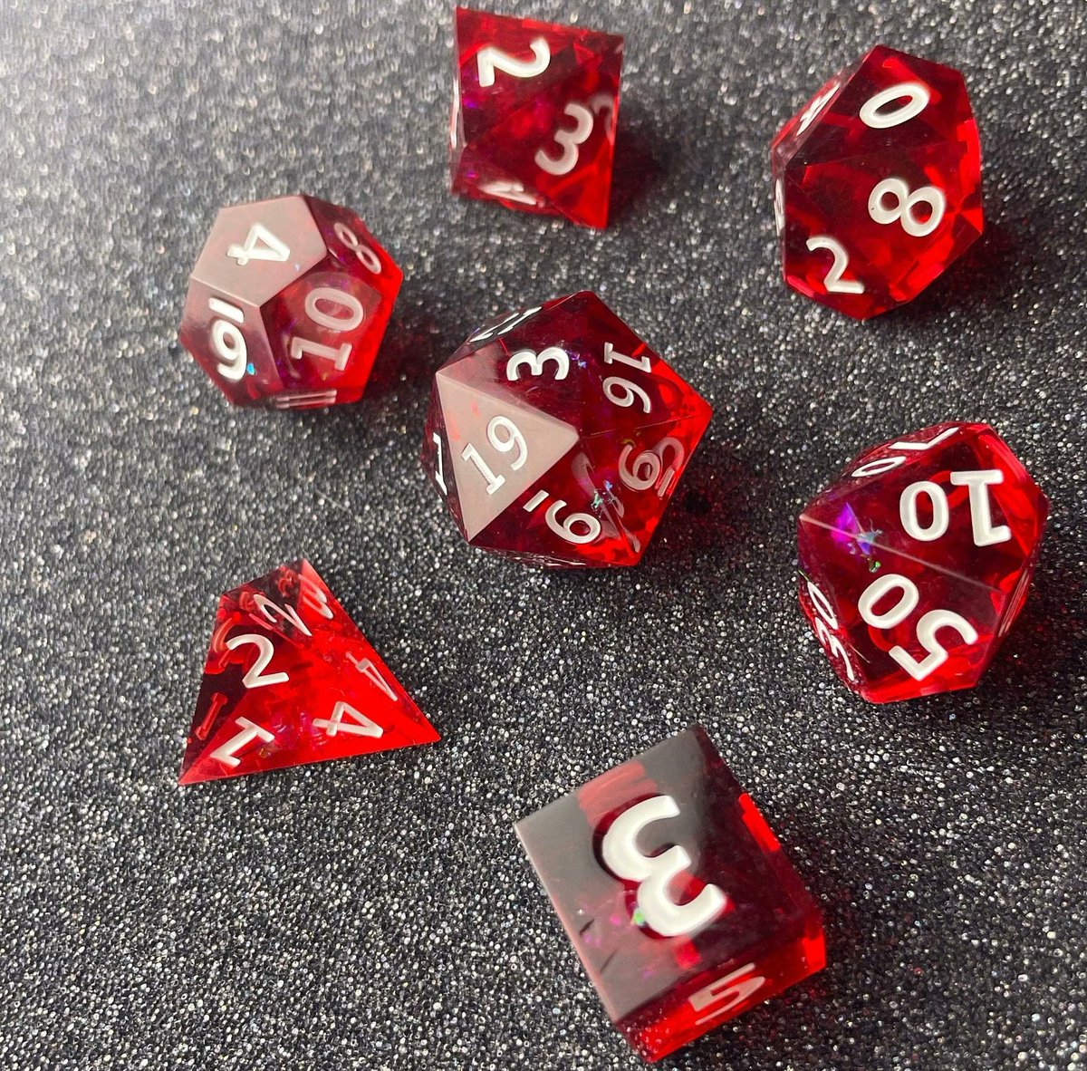 Ivory Blaze - 7 Piece Luxury D&D Dice Set #dnd #dnd5e #dnddice #dnddiceset #dungeonsanddragons #dicegoblin #ttrpg #rpg #diceset #dice #roleplayinggames #tabletopgames #tabletopgaming