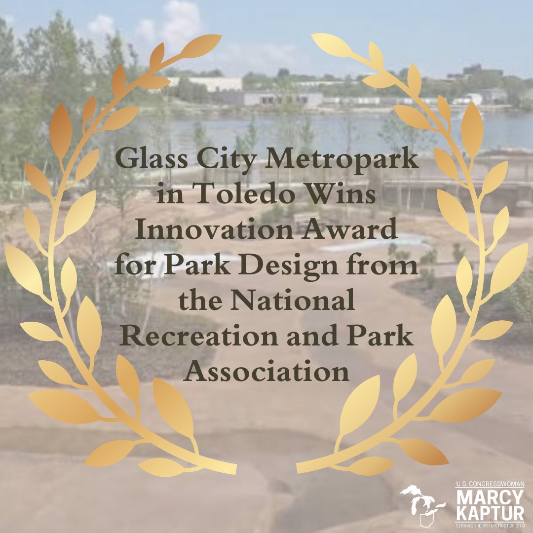 Glass City Metropark recently received the Innovation Award for park design from @NRPA_News! This is a shining example of what can be achieved when our community “Thinks Big.” With nearly 500,000 visitors since opening, it's clear this park is a treasured asset for our future. 🌳