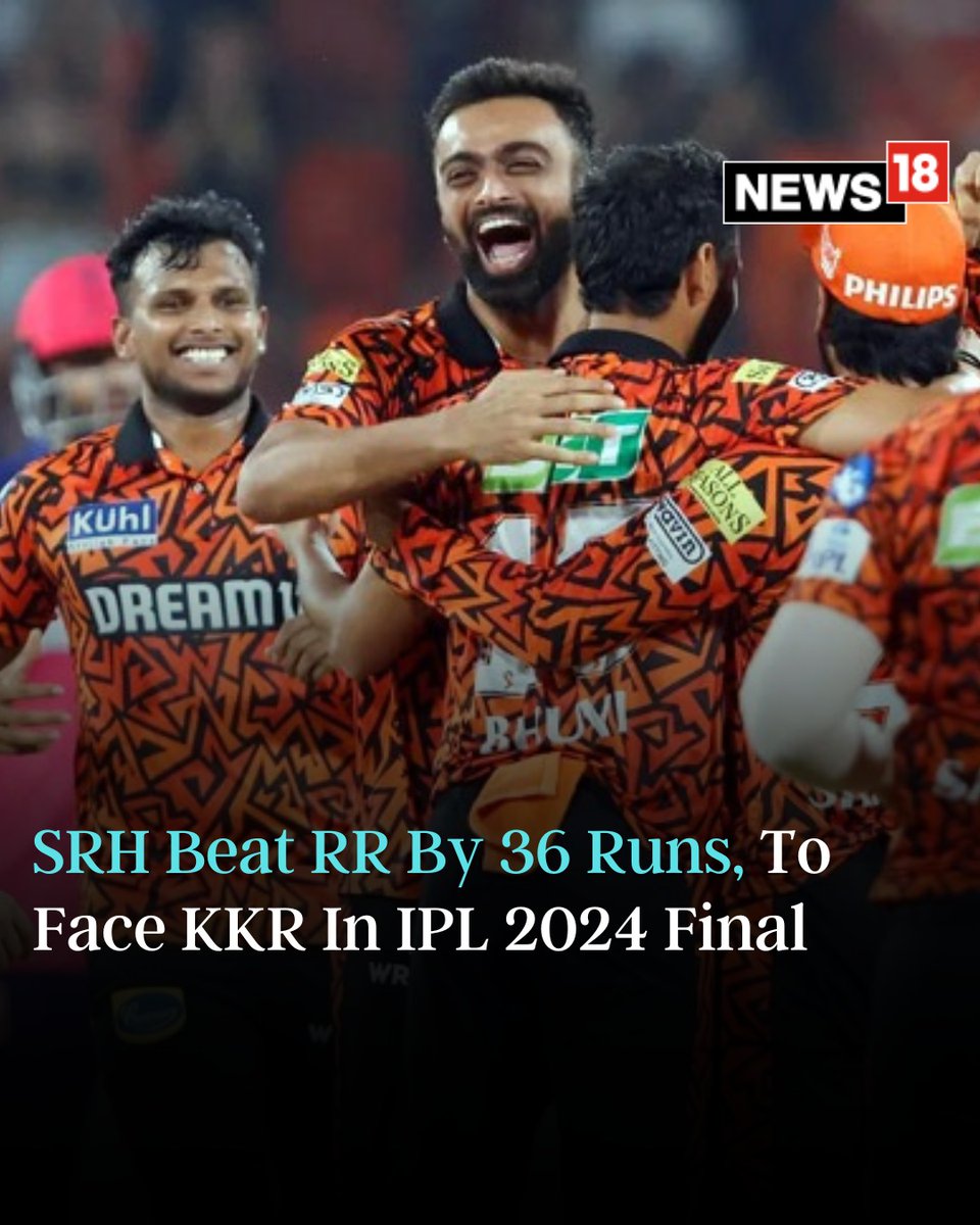 SRH Triumphs Over RR by 36 Runs, Sets Up Final Clash with KKR in IPL 2024! #SRH #RR #SunrisersHyderabad #KolkataKnightRiders #SRHVSKKR #IPL2024 #IPL #CricketNews #Sports news18.com/cricket/srh-vs…