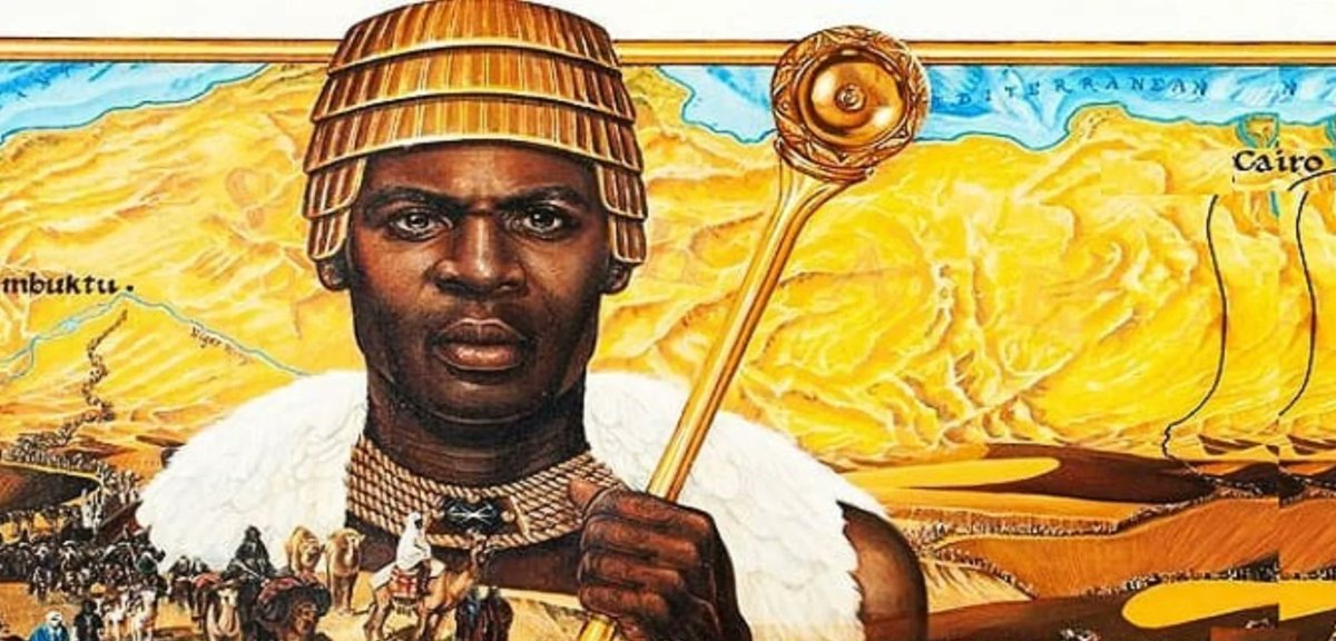 African stories with #Goziem😊 So today we will be talking about the man who is widely accepted as the richest man that ever lived, who happened to be an African! A thread ✍️🤲🏿 Meet Mansa kankan Musa Mansa musa was the 14th century ruler of the Mali empire Born around 1280 AD,