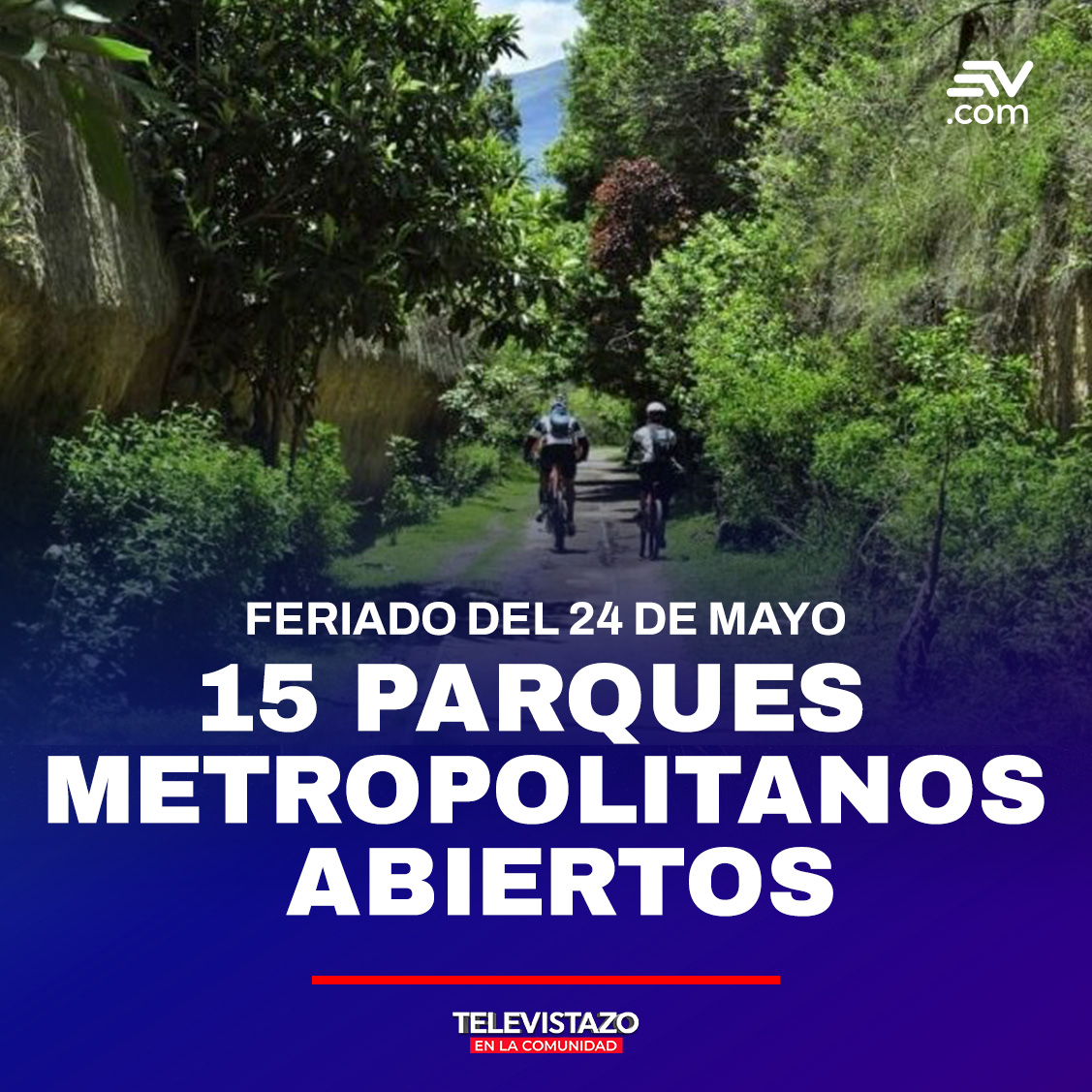 #24DeMayo | 📢 La Empresa Pública Metropolitana de Movilidad y Obras Públicas informó que los 15 parques metropolitanos de #Quito permanecerán abiertos por el feriado. ¿Cuál es el horario? ➡ bit.ly/3yz4M1q