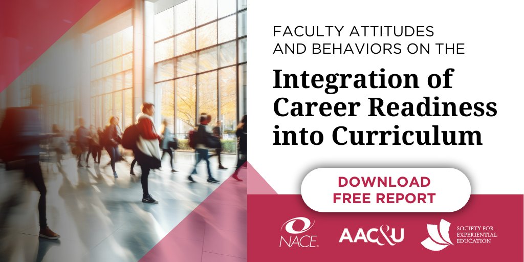 AAC&U collaborated with @NACEOrg and @societyforfree on research to better understand the experiences of #faculty in helping students prepare for #career success. The results of this research are now available! Download your FREE copy today: ow.ly/Q7wO50RljUx