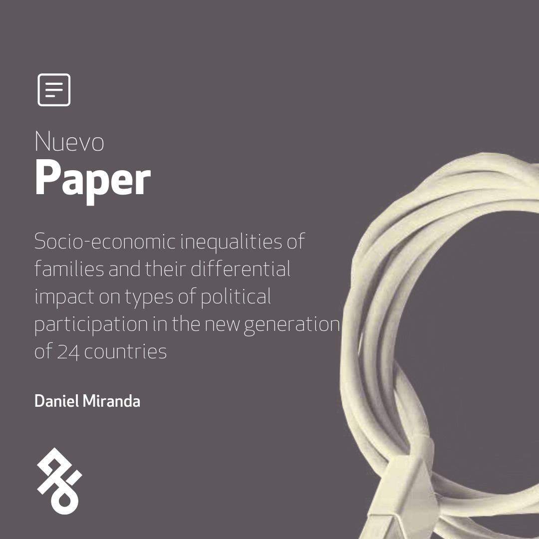 ✍️ El investigador adjunto de <a href="/milenionudos/">Núcleo Milenio NUDOS</a>, Daniel Miranda, de la Pontificia Universidad Católica de Chile, examinó cómo las desigualdades socio-económicas familiares influyen en los distintos tipos de participación política de las nuevas generaciones en 24 países.
<a href="/CentrosAnid/">Centros ANID</a>
