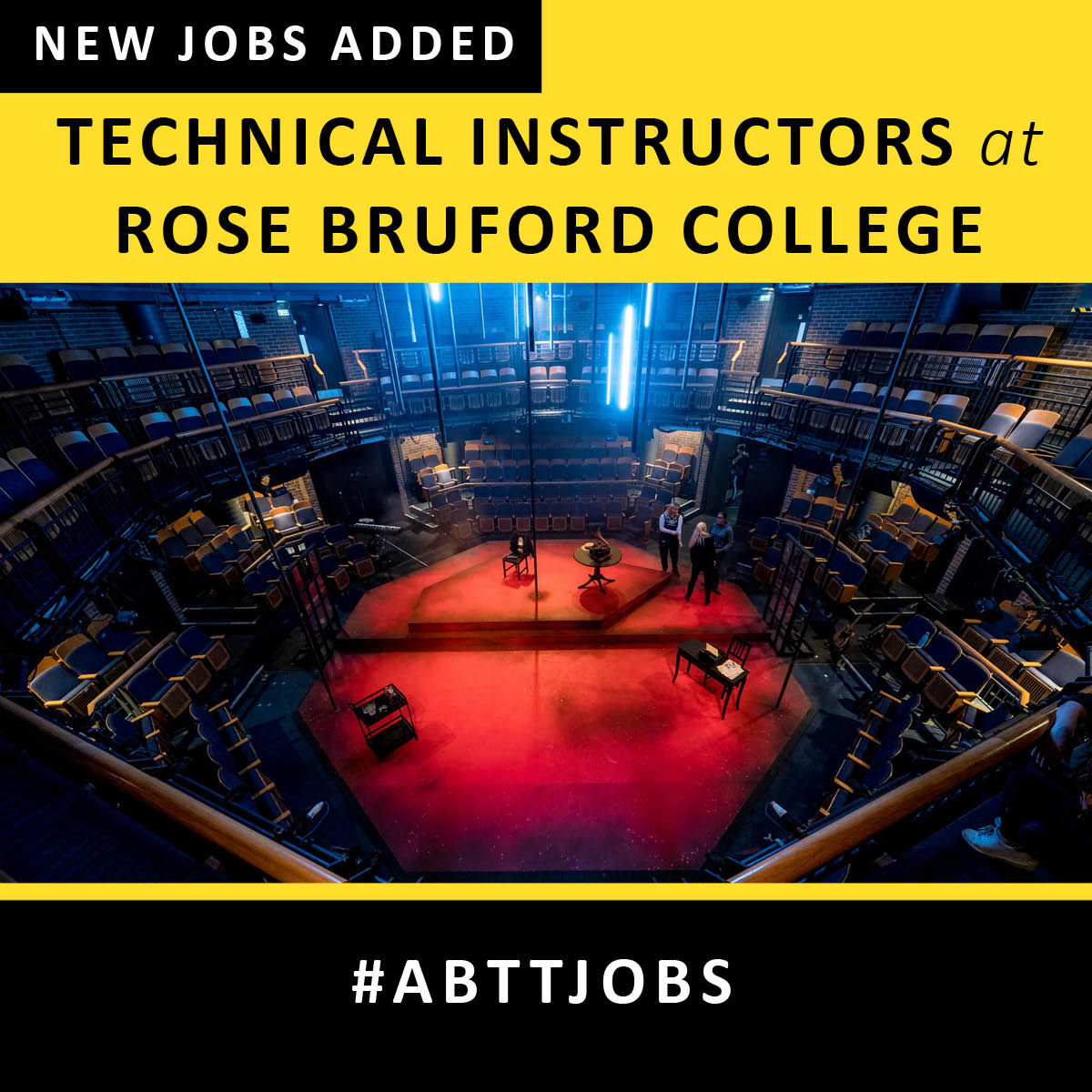 Rose Bruford College is seeking to appoint two technical instructors, providing technical & logistical support. Technical Instructor (Lighting duty cover): abtt.org.uk/jobs/technical… Technical Instructor (Lighting/Rigging duty cover): abtt.org.uk/jobs/technical… #ABTTjobs