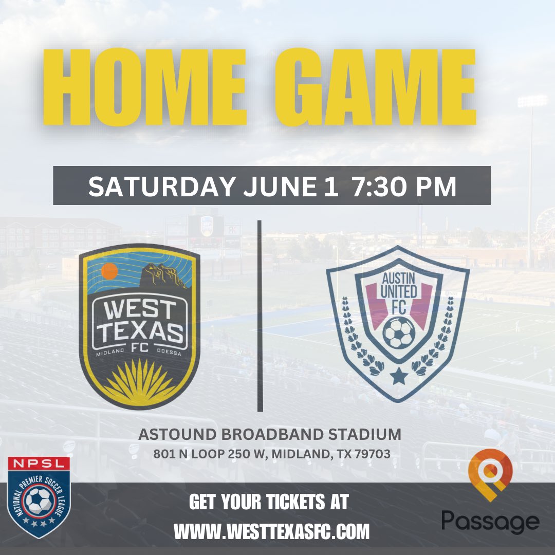 westtexasfc's tweet photo. We’re back at Home! 
Game Day Information Coming Soon…
#guesswhosback #backagain #soccersback #tellafriend https://t.co/narVeYBJtJ