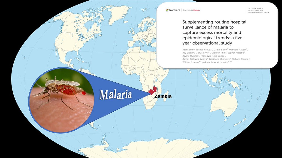 5-yr @JHMed_ID & @JohnsHopkinsSPH-led study in Zambia (@FrontiersIn, bit.ly/44YAMZ8) shows supplementing hospital surveillance of #malaria w/ routinely collected data helps track local #epidemiology, excess deaths & other vital info that otherwise go missed. @mmippolito