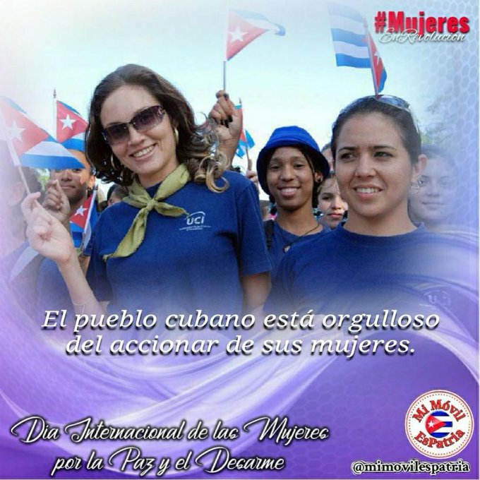 Día Internacional de las Mujeres por la Paz y el Desarme, lograr la incorporación de las mujeres en los procesos de paz mundial, ha sido prioridad en nuestro país. #MujeresEnRevolución #CubaPorLaPaz