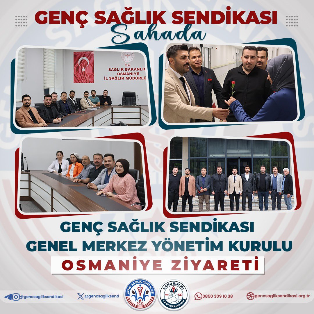 Genç Sağlık Sendikası Genel Başkanı Osman Kaya Ve Genel Merkez Yönetim Kurulu bugün 📍Osmaniye ilindeydi. Sağlık Profesyonellerinin sorun ve taleplerini dinleyen Genel Başkan Kaya ve yönetim kurulu sorun ve talepler doğrultusunda çözüm için değerlendirmelerde bulundu.