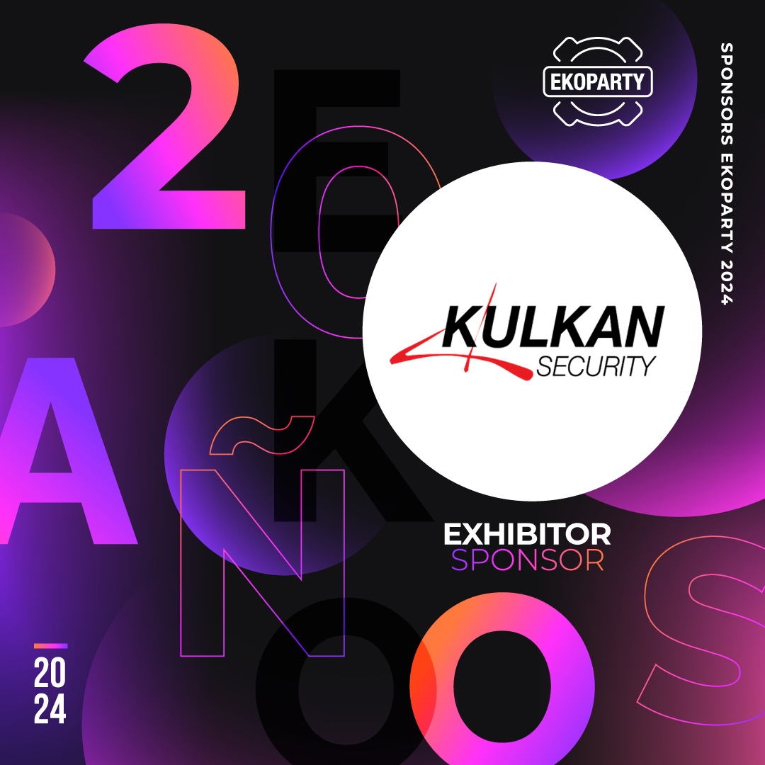 ¡Welcome @kulkansecurity to the #EKO2024! Thank you for your support as Exhibitor Sponsor! 🙌💪 🚀 Kulkan Security is a specialized consulting firm that provides top-notch penetration testing and vulnerability assessment services. Their team of experienced security experts will