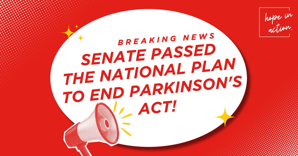 CurePSP's tweet photo. BREAKING: The U.S. Senate unanimously passed the National Plan to End Parkinson’s Act! The passage caps off a historic week of advocacy for CurePSP that came to fruition after years of dedicated support from the entire CurePSP community. #HR2365 Full story:https://t.co/jZ0r976HTv https://t.co/wqTQ4xVvnb