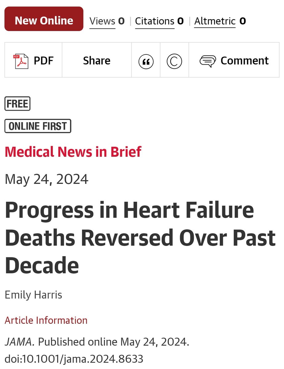 JAMA today: 'Progress in Heart Failure Deaths Reversed Over Past Decade'

The stated likely cause: COVID.
