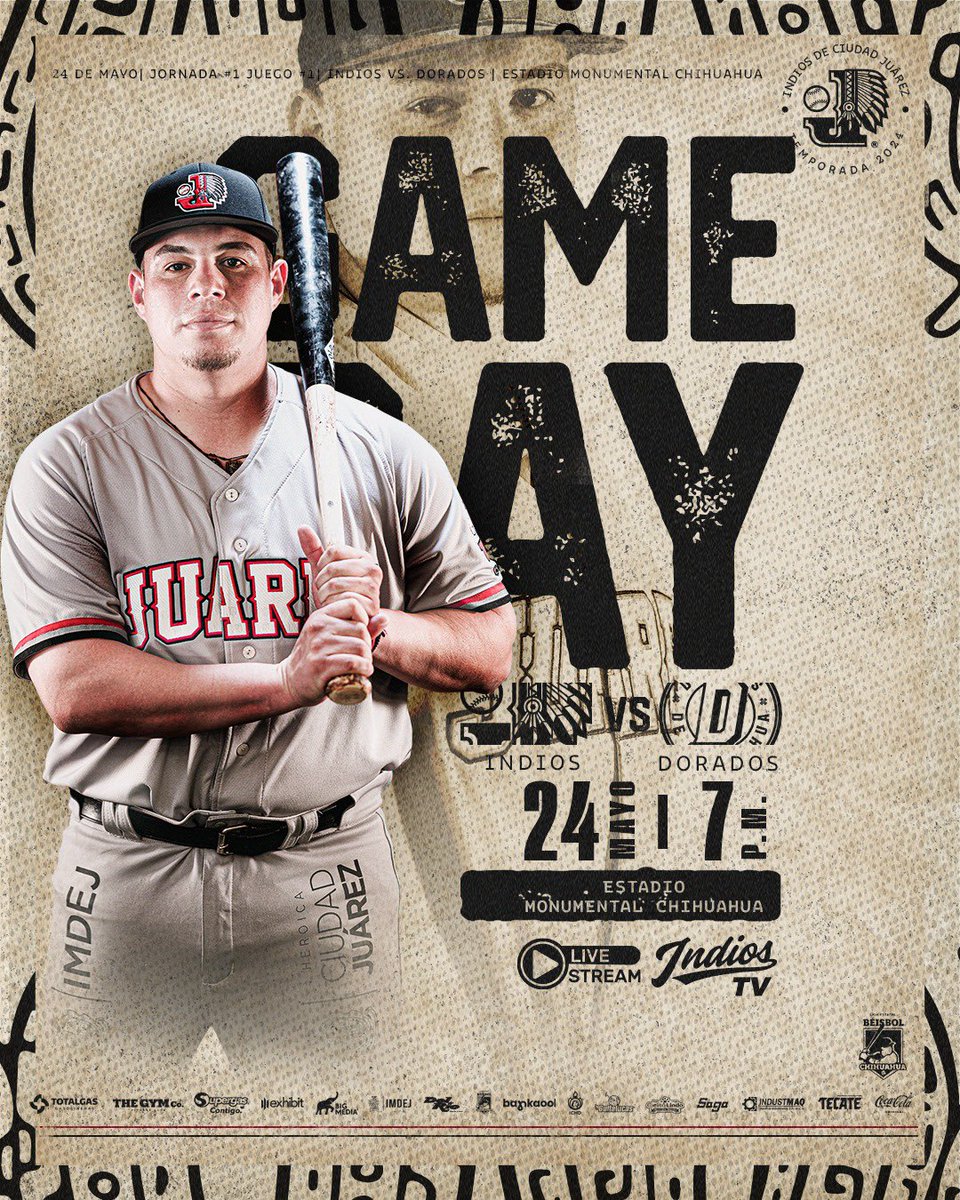 ¡HOY JUGAMOOOOS! 🤩🏹 

Visitamos ‘El Monumental’ para nuestro primer duelo de la temporada ante Dorados de Chihuahua. 🔥⚾️

🏟️ Estadio Monumental Chihuahua 
🕖 07:00 P.M. 
📺 INDIOS TV