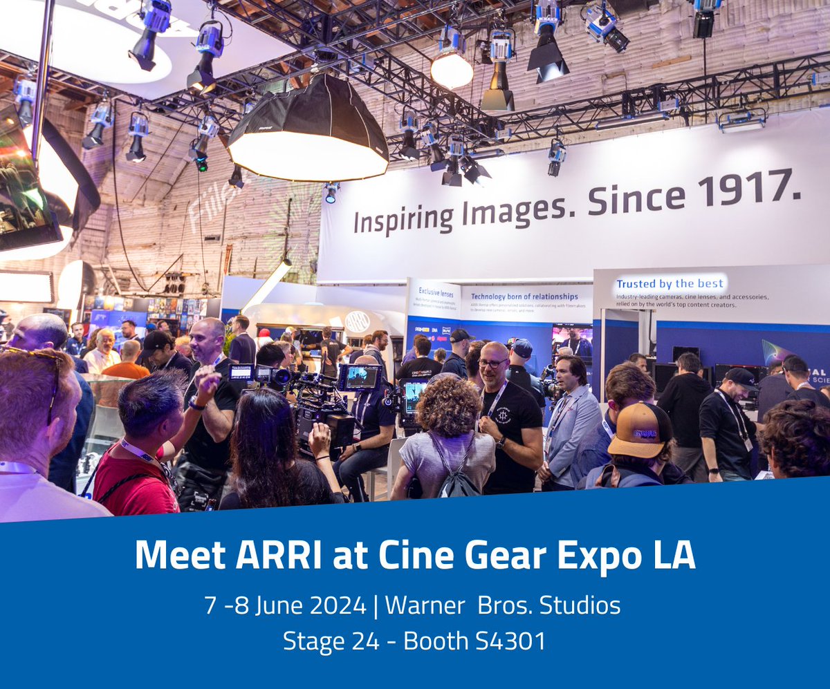 2024 @CineGearExpo LA is fast approaching! Visit us at Warner Bros. Studios June 7-8 on Stage 24, Booth S4301 to get hands-on with #ARRI's latest cutting-edge technology!👉Registration is FREE through Tuesday, May 28th: arri.link/4bxK7JH #2024CineGearExpoLA #inspiringimages