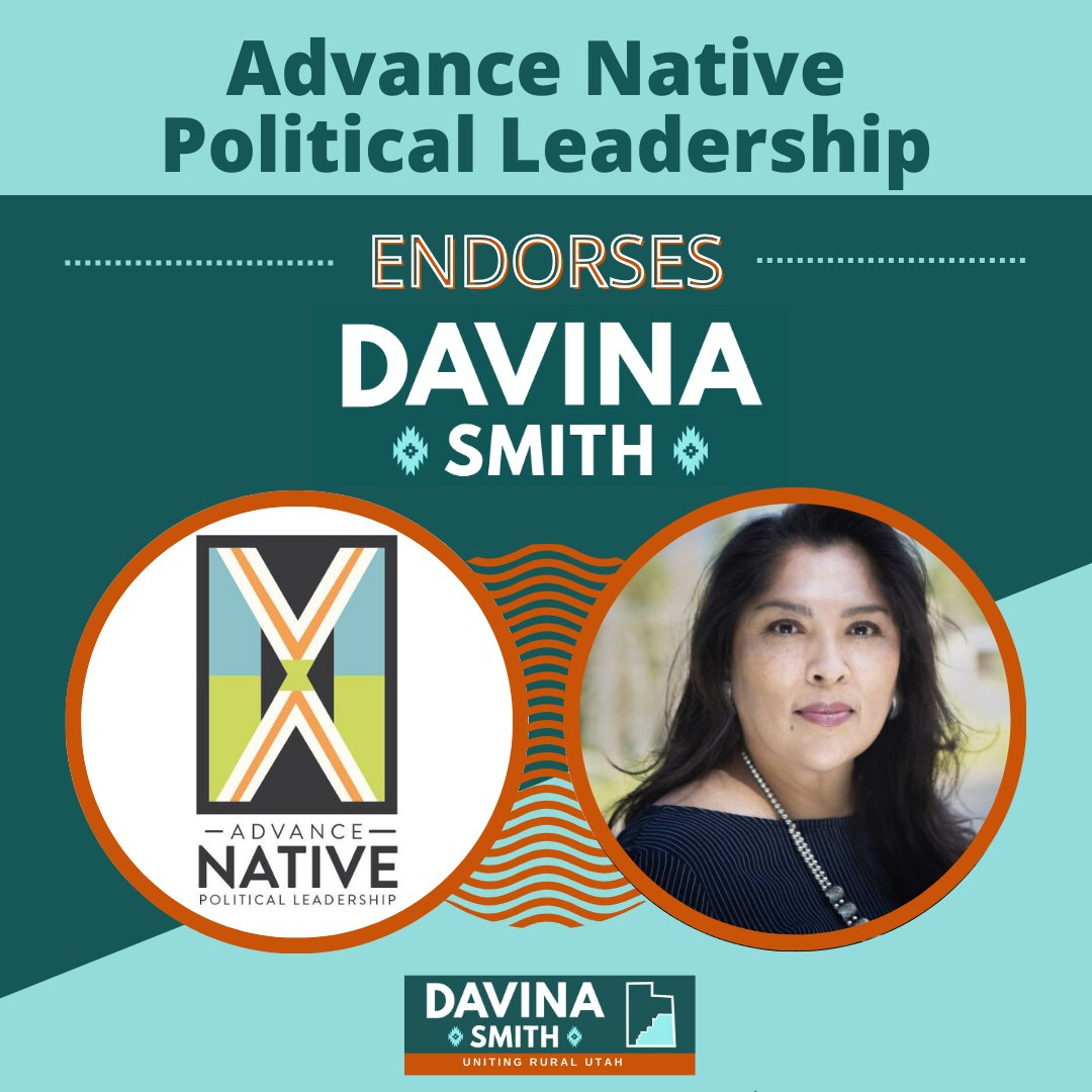 DavinaForUtah's tweet image. Exciting News! I’m proud to be endorsed by @advancenativepl. As a Native candidate running for office, this endorsement holds immense significance. Their belief in my leadership is both humbling &amp;amp; inspiring. #BuildNativePower #NativeVote2024