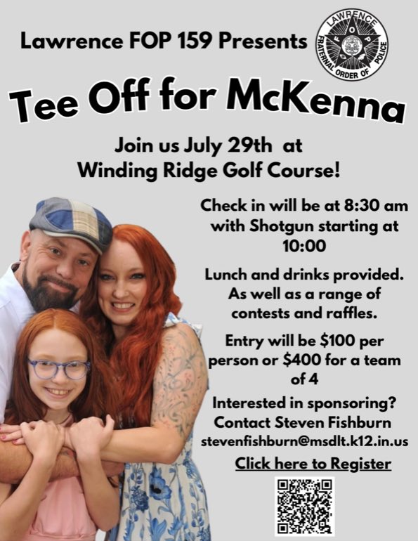 Please see the information below. If you’re able to form a team to play please do so, if you would like to be a sponsor please contact Steve Fishburn at stevenfishburn@msdlt.k12.in.us