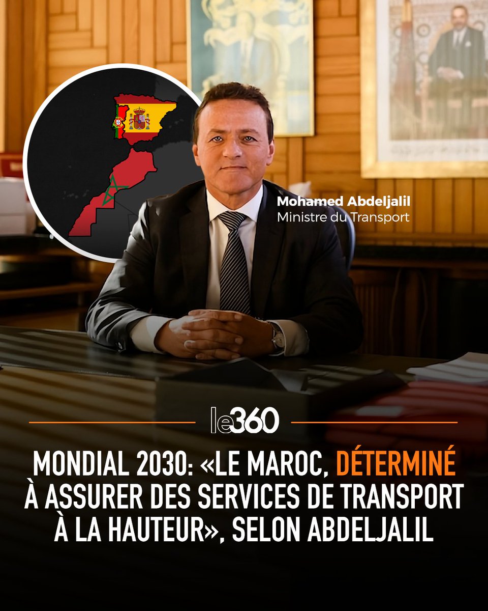 🇲🇦🇪🇸🇵🇹 Le Maroc est déterminé à réaliser tous les projets liés à l’organisation par le Royaume aux côtés de l’Espagne et du Portugal de la Coupe du monde 2030 de football, afin d'offrir des services de transport et de mobilité à la hauteur de ce grand événement planétaire, a