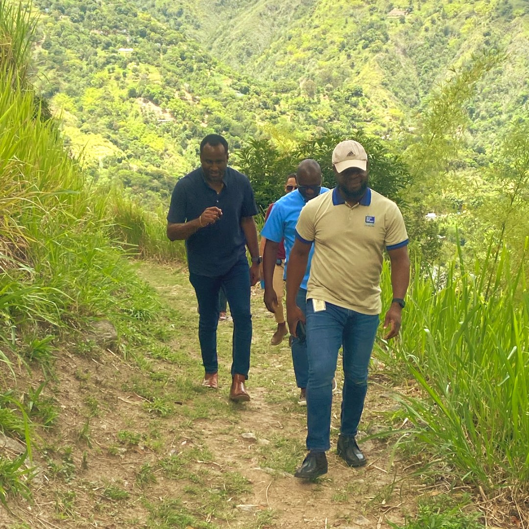 NWCjam's tweet image. As we tour the vital water systems in East Rural St. Andrew, our journey took us to the Penny Hill Tank above Mavis Bank, where we gained valuable insights into the infrastructure that sustains our community's water supply. #WaterSystems #TeamNWC