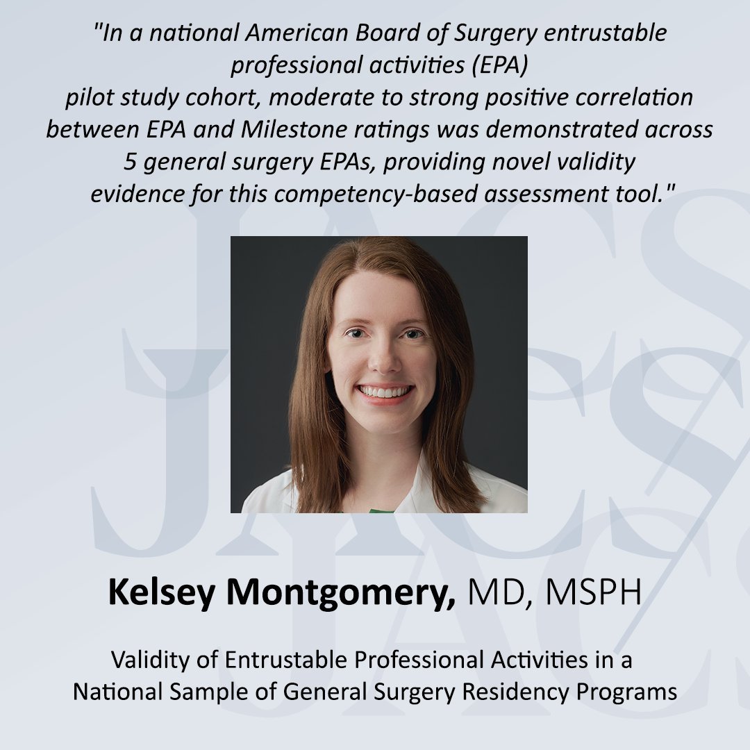 Check out this trending #HotJACS article! 🔥Validity of Entrustable Professional Activities in a National Sample of General Surgery Residency Programs Read at: journals.lww.com/journalacs/ful…