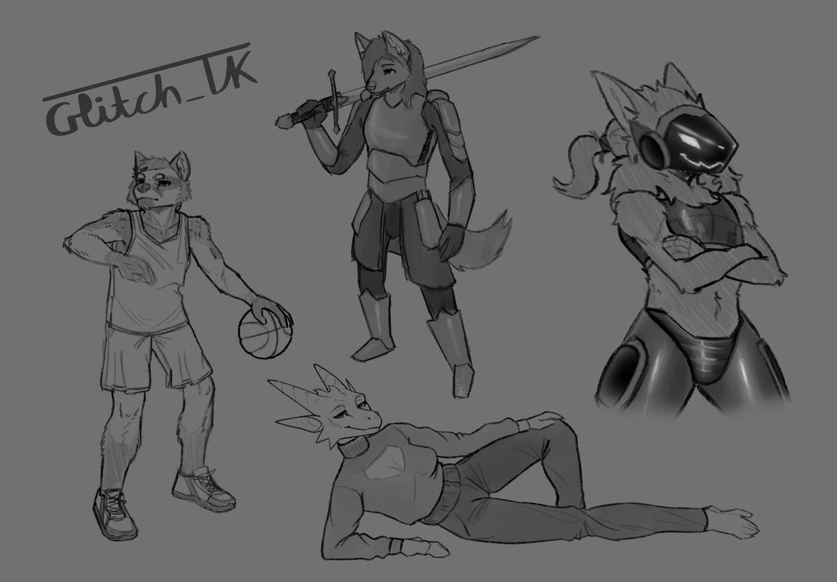 I haven't posted in a little while, have some random sketches