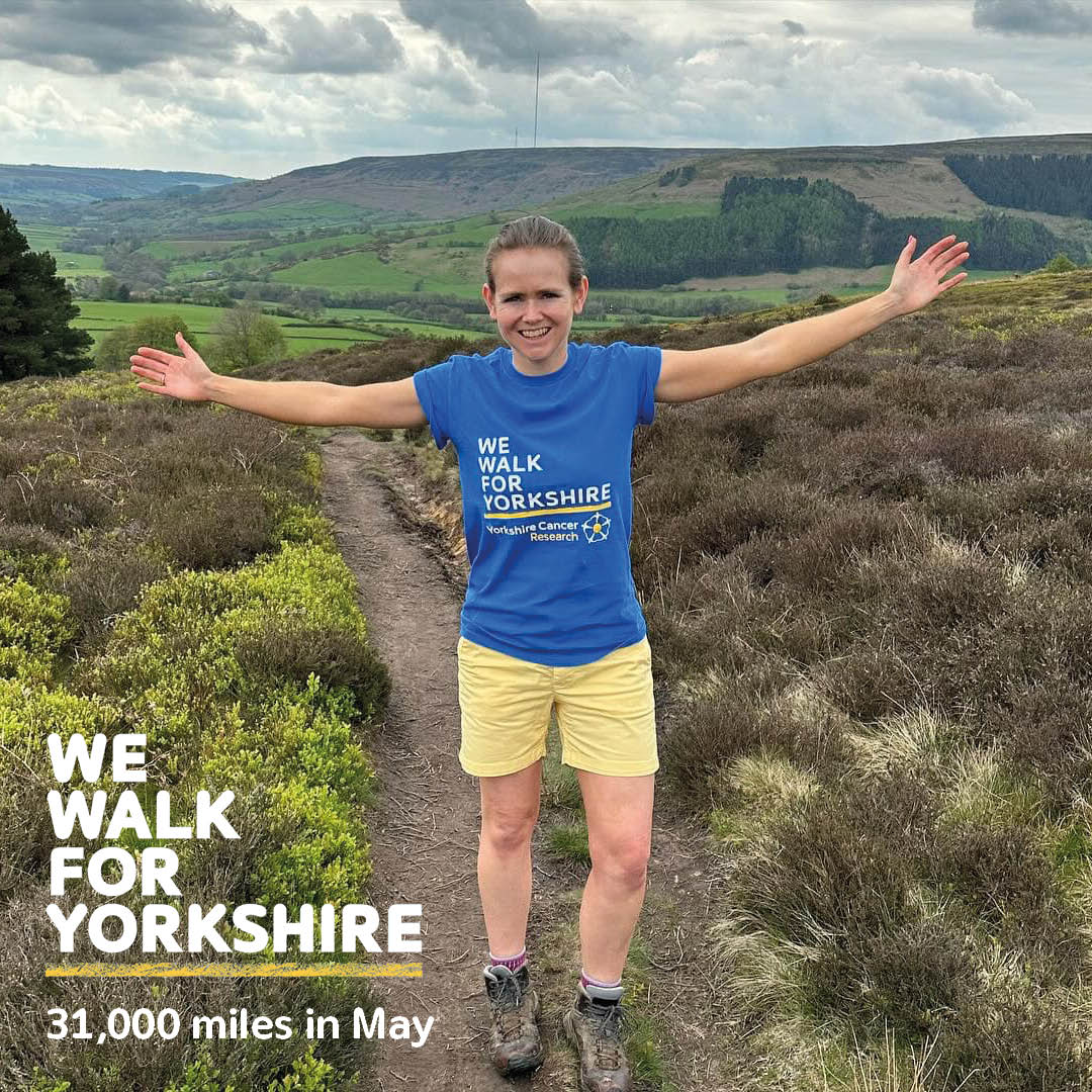 500 people have so far walked 23,000 miles and raised £46,000 as part of the #WeWalkForYorkshire challenge 👏

Christel, one of the people taking part, shared these words of encouragement:

💬 “Keep showing up. Every mile counts… and you might just surprise yourself!”