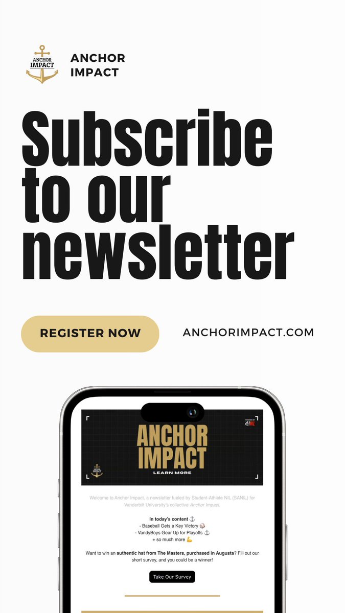 Don't miss out on exclusive updates and ways to support our NIL initiatives. Subscribe to the Anchor Impact newsletter and join the journey! Sign up today at AnchorImpact.com/register.   #AnchorImpact ⚓️ #AnchorDown