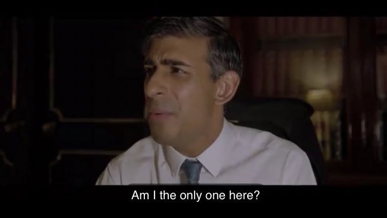 Rishi Sunak in about a week at his election HQ