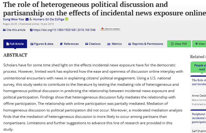 Journal of Information Technology & Politics (@jitp_apsa) on Twitter photo 🖥️Digital tech enables selective #news consumption, reducing encounters & civic engagement. Yet, this research shows it boosts political engagement.
📚tandfonline.com/doi/full/10.10…
By Drs. <a href="/sungwooyoo/">Sung Woo Yoo</a> & <a href="/_HGZ_/">Homero Gil de Zúñiga</a> 
<a href="/apsa_itp/">APSA ITP</a> <a href="/APSAtweets/">APSA</a> <a href="/poli_com/">APSA & ICA Political Communication Divisions</a> 🖥️Digital tech enables selective #news consumption, reducing encounters & civic engagement. Yet, this research shows it boosts political engagement.
📚tandfonline.com/doi/full/10.10…
By Drs. <a href="/sungwooyoo/">Sung Woo Yoo</a> & <a href="/_HGZ_/">Homero Gil de Zúñiga</a> 
<a href="/apsa_itp/">APSA ITP</a> <a href="/APSAtweets/">APSA</a> <a href="/poli_com/">APSA & ICA Political Communication Divisions</a>