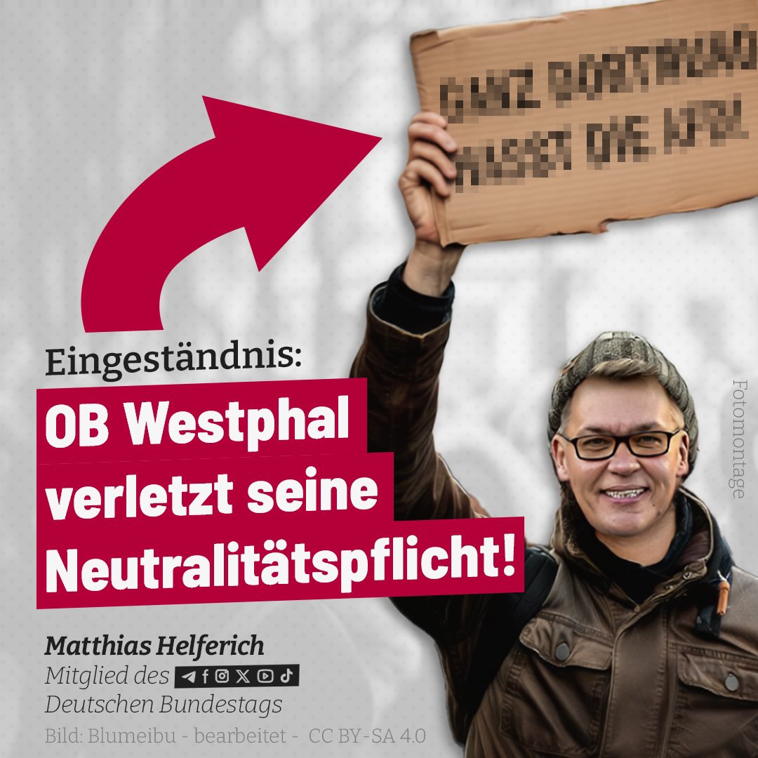 Der Oberbürgermeister, der gegen mich oft Ordnungsrufe austeilt, ruft im Amt: „Ganz Dortmund hasst die AfD“ - keine Pointe. 📸 Fotomontage: Portrait Thomas Westphal, Dortmunder Hafen 2018 - Blumeibu (de.wikipedia.org/wiki/Thomas_We…) - bearbeitet - CC BY-SA 4.0 (creativecommons.org/licenses/by-sa…)