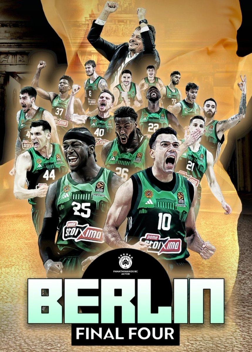 Slow___Runner's tweet photo. One more to take Berlin #paobc #FinalFourGlory https://t.co/W1ZVQAP4Cp