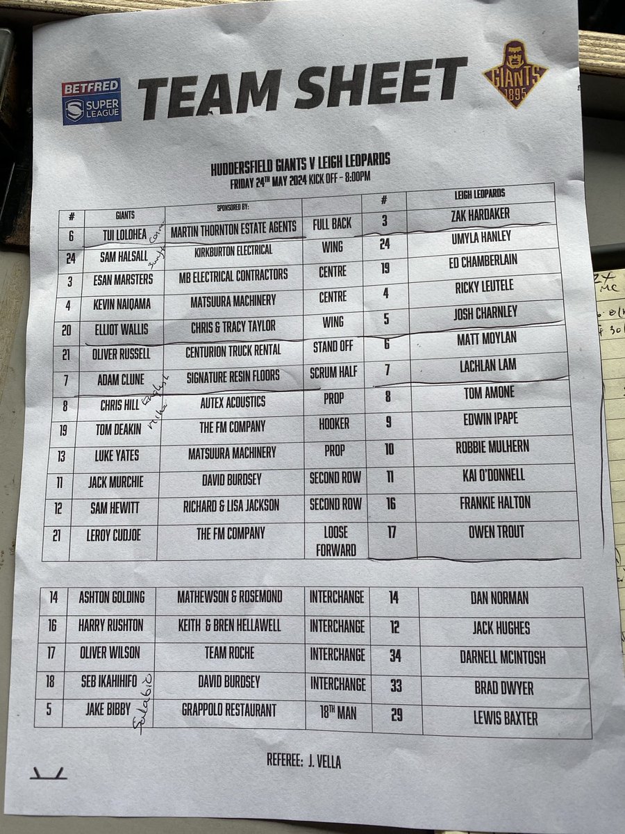 Trevor Hunt (@thetrevorhunt) on Twitter photo โฆ<a href="/Giantsrl/">Huddersfield Giants ๐ฎ๐</a>โฉ v โฆ<a href="/LeighLeopardsRL/">Leigh Leopards</a>โฉ on โฆ<a href="/BBCRMsport/">BBC Sport Manchester</a>โฉ 95.1FM with โฆ<a href="/TheTrevorHunt/">Trevor Hunt</a>โฉ โฆ<a href="/Kbones_p/">Kieron Purtill</a>โฉ - team news โฆ<a href="/Giantsrl/">Huddersfield Giants ๐ฎ๐</a>โฉ v โฆ<a href="/LeighLeopardsRL/">Leigh Leopards</a>โฉ on โฆ<a href="/BBCRMsport/">BBC Sport Manchester</a>โฉ 95.1FM with โฆ<a href="/TheTrevorHunt/">Trevor Hunt</a>โฉ โฆ<a href="/Kbones_p/">Kieron Purtill</a>โฉ - team news