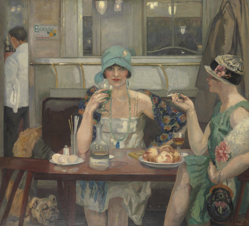 Au Coin de Café, le Soir Tancrède Synave (peintre français, 1870 - 1936)