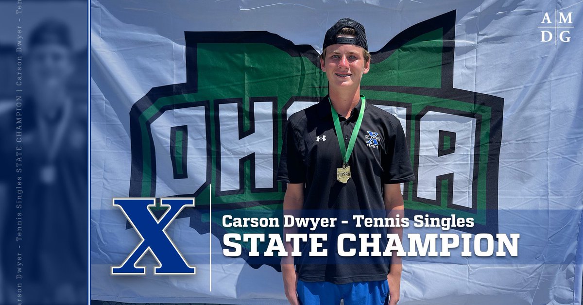 Carson Dwyer takes the Tennis Singles State Championship after winning the Doubles in 2023. Congrats! @StXavierTennis #AMDG