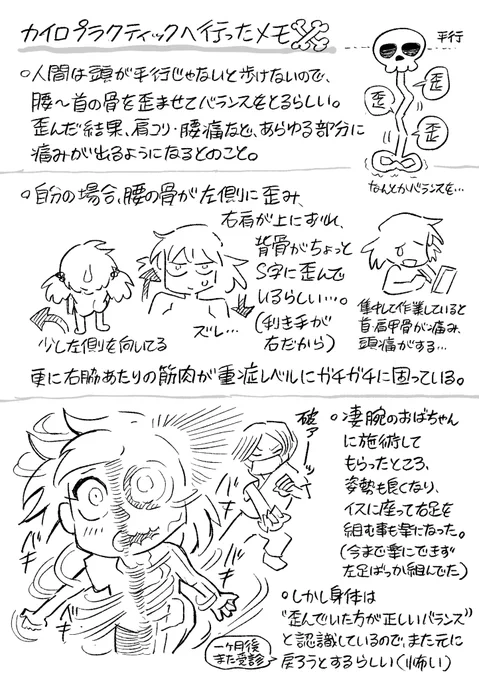 カイロプラクティックへ行ったメモ🦴 