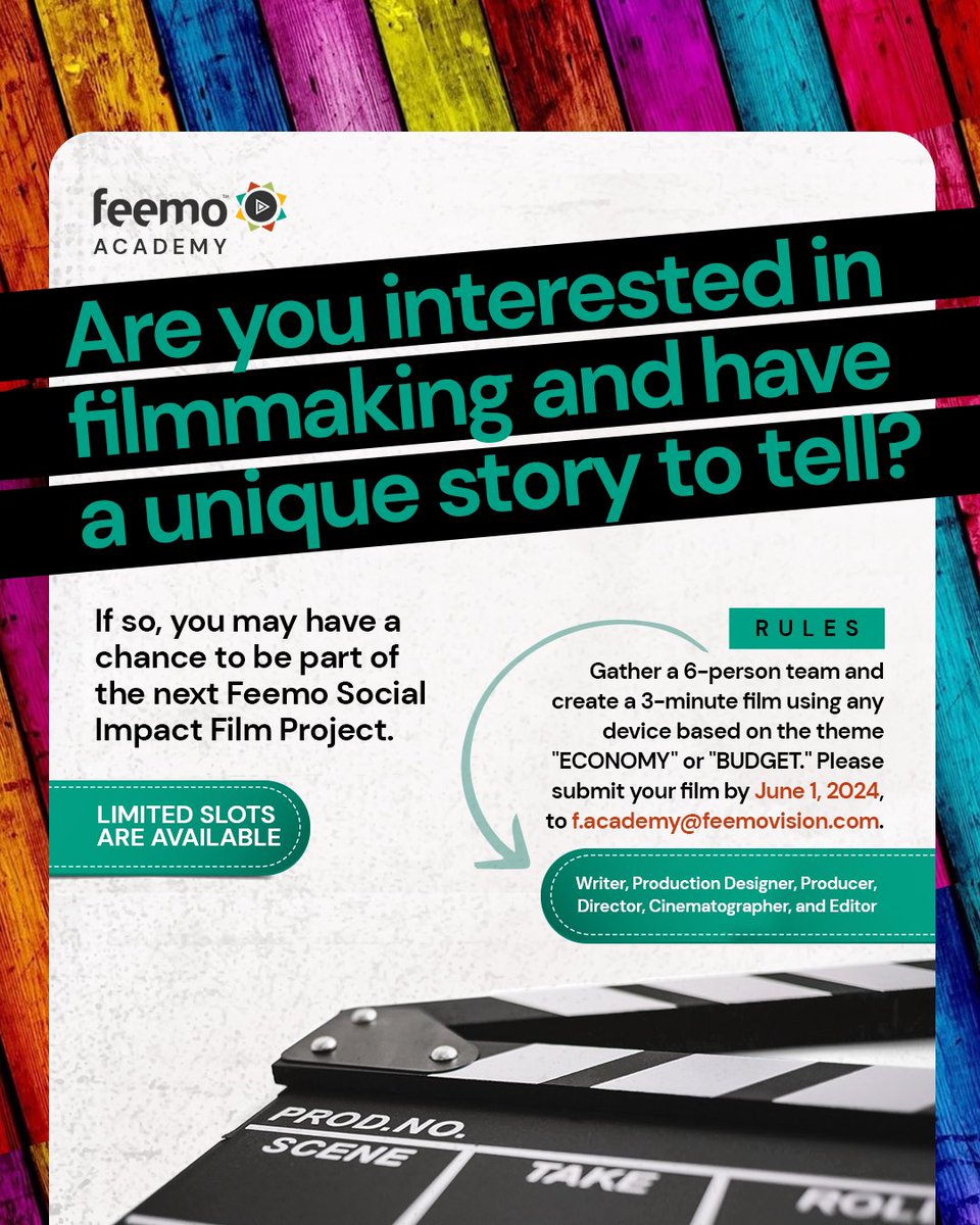 Are you interested in filmmaking and have a unique story to tell? If so, you may have a chance to be part of the next Feemo Social Impact Film Project. Click on the Google Form Link (in the Bio) to Register your interest ☝️ or see link here: forms.gle/qRrDY1kN51fZEb…
