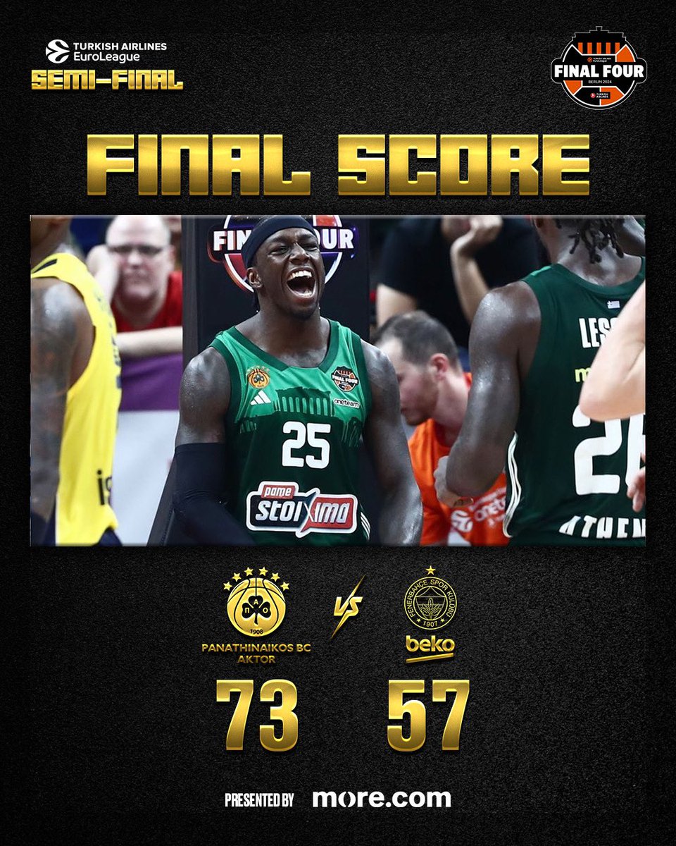 Final Score ☘️☘️☘️ #paobcaktor - @FBBasketbol 73-57 #F4GLORY