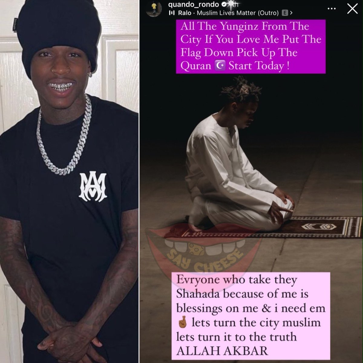 Quando Rondo wants people in his city to put the flag down and pick up the Quran