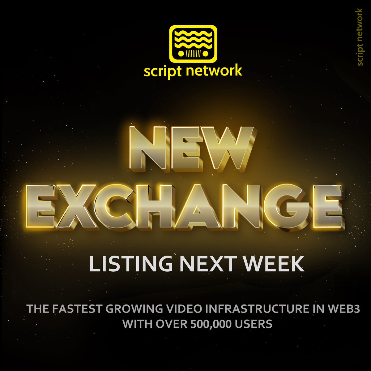Script Network (@script_network) on Twitter photo Huge Announcement: A New CEX Listing Incoming! 📣
With over $100m of monthly volume, $SCPT is now expanding its reach to significant exchanges in respective regions of the world. Prior to mainnet, we’re excited to bring a new CEX launch before the end of the month.
Stay tuned, Huge Announcement: A New CEX Listing Incoming! 📣
With over $100m of monthly volume, $SCPT is now expanding its reach to significant exchanges in respective regions of the world. Prior to mainnet, we’re excited to bring a new CEX launch before the end of the month.
Stay tuned,