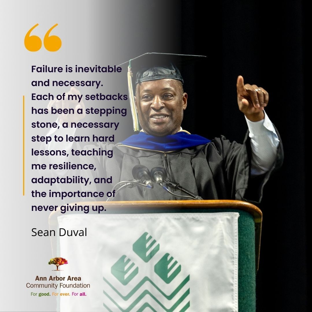 AAACF's tweet photo. Join us in congratulating AAACF Board Chair, Sean Duval on the recent honor bestowed upon him from Washtenaw Community College, for his extraordinary contributions to the advancement of the college and the Washtenaw County community! #AAACF #WCCGrad https://t.co/bl3qFx6209