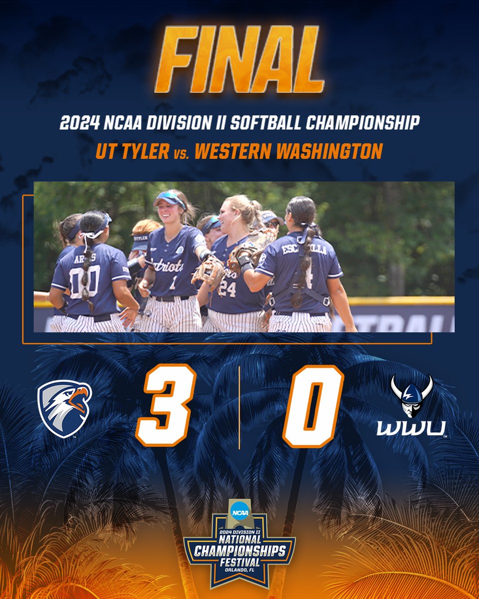 PATRIOTS TAKE THE SERIES LEAD!! 🔥🔥 @uttylerpatriots shutout the Vikings 3-0 with the complete game victory by Christin Haygood! #D2SB | #D2Festival