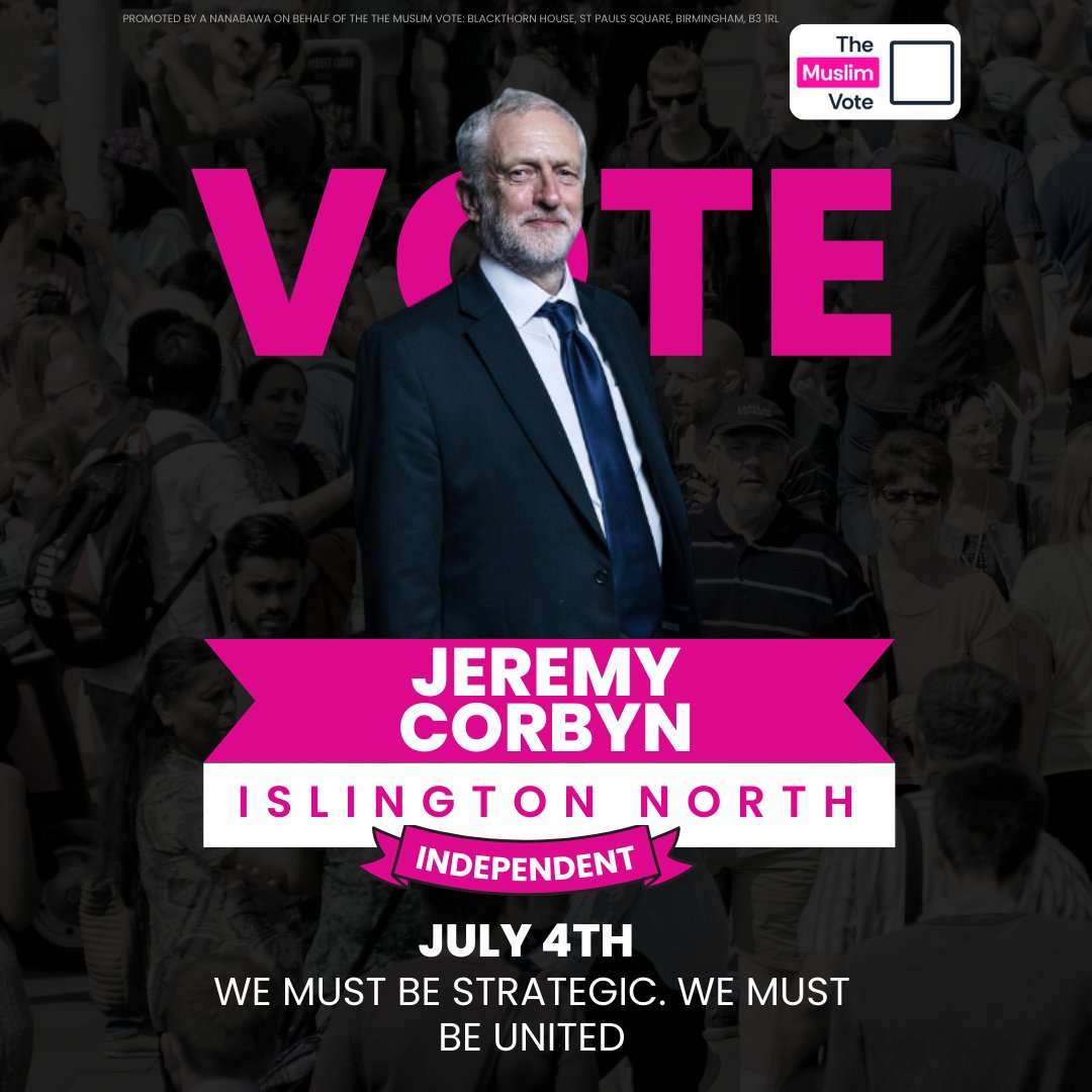 themuslimvoteuk's tweet image. Ilford North: @LeanneMohamad 
Islington North: @jeremycorbyn 
Leicester South: @ShockatAdam 
Holborn &amp;amp; St Pancras: @andrewfeinstein 

The Muslim Vote is behind you 🤝