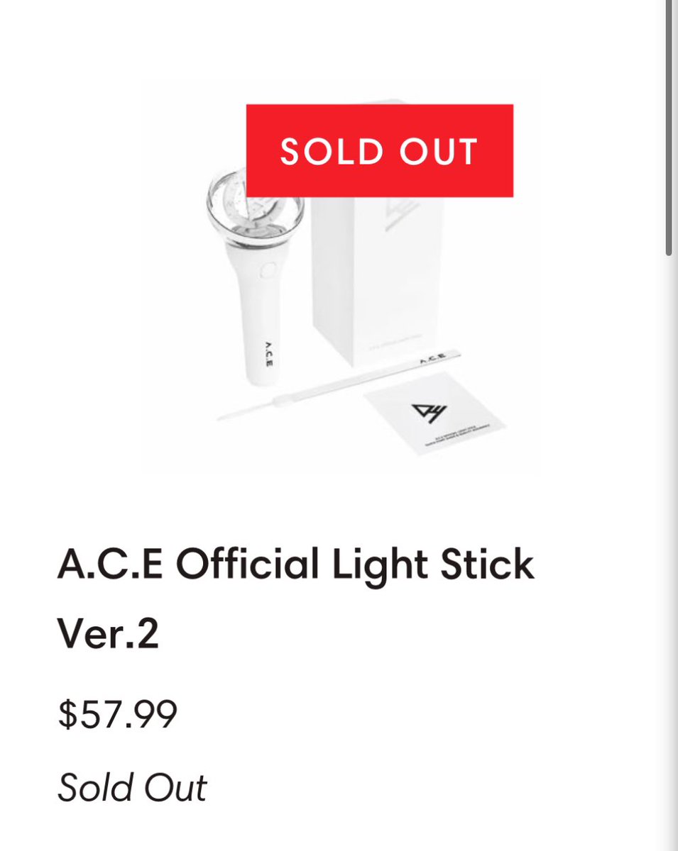 teamiesace's tweet photo. Choice yall sold out the A.C.E official lightstick ver 2 on Choice Music LA
#ACE_TOUR
I haven’t bought mine 😭 https://t.co/dukaOcmfos