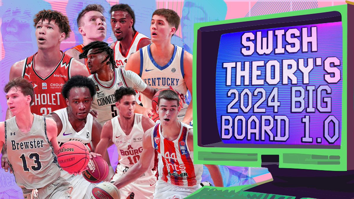 Swish Theory's 2024 NBA Draft Guide is here! Browse our consensus Big Board 1.0, featuring the top 60 prospects in this year's draft. Find a quick pitch for each player, as well as the Disagreement Meter which indicates our level of ranking variance.

theswishtheory.com/2024-nba-draft…