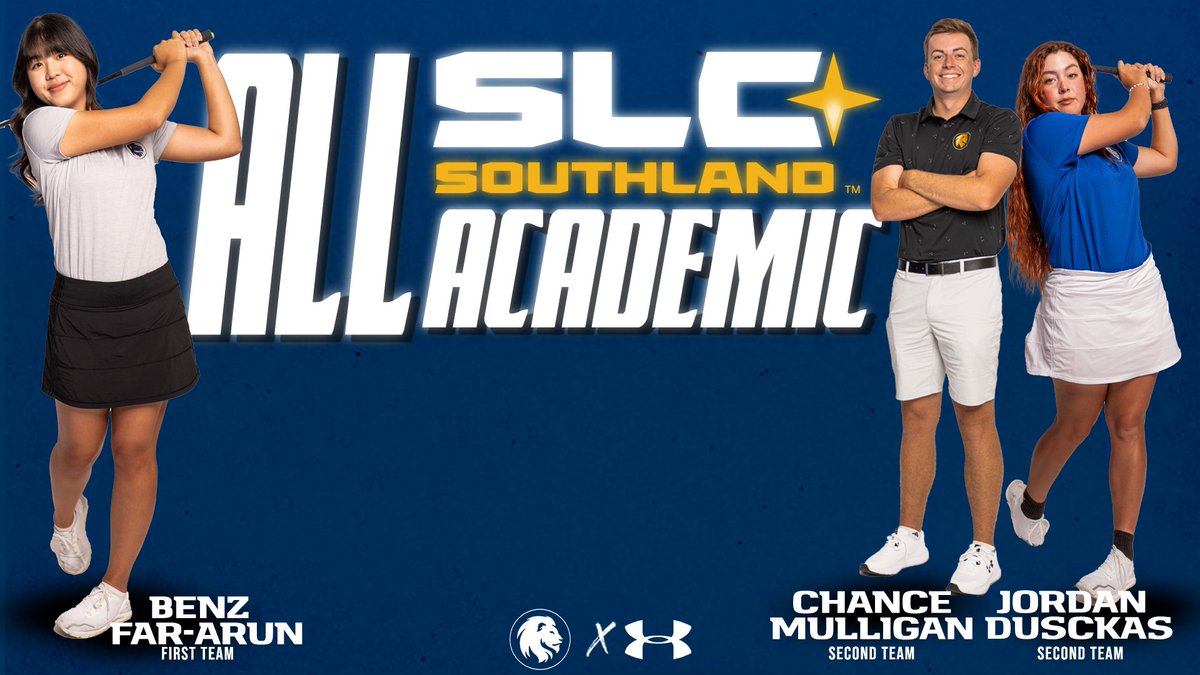 Three from @Lion_WGolf and @lion_mgolf are named to @SouthlandSports All-Academic Teams! #GoLions
