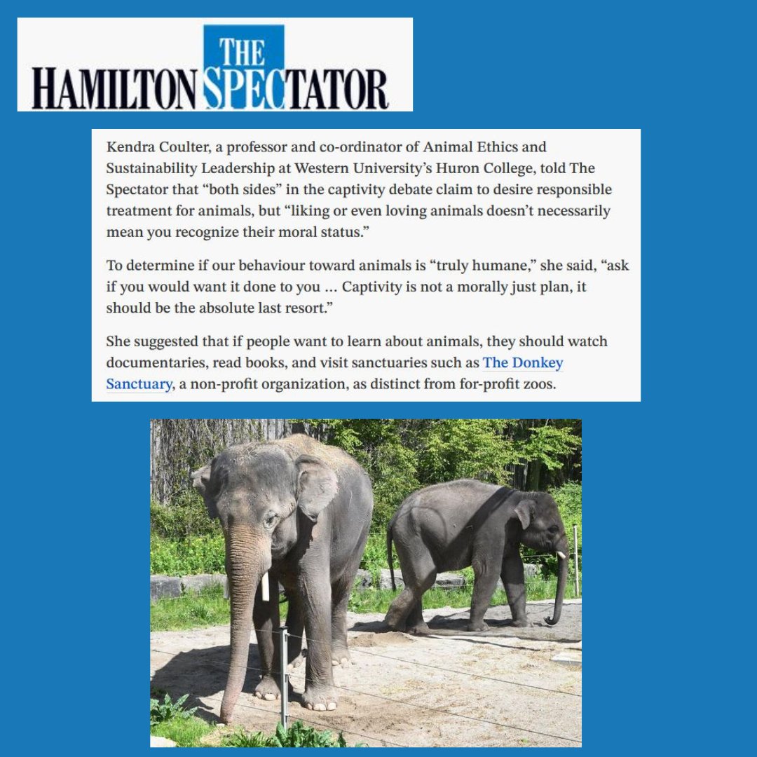 Some  businesses oppose government efforts to  restrict the trade in and keeping of captive wild animals like elephants  and great apes. Hopefully, Bill S-15 will soon become law to help  protect these animals.  thespec.com/news/hamilton-…