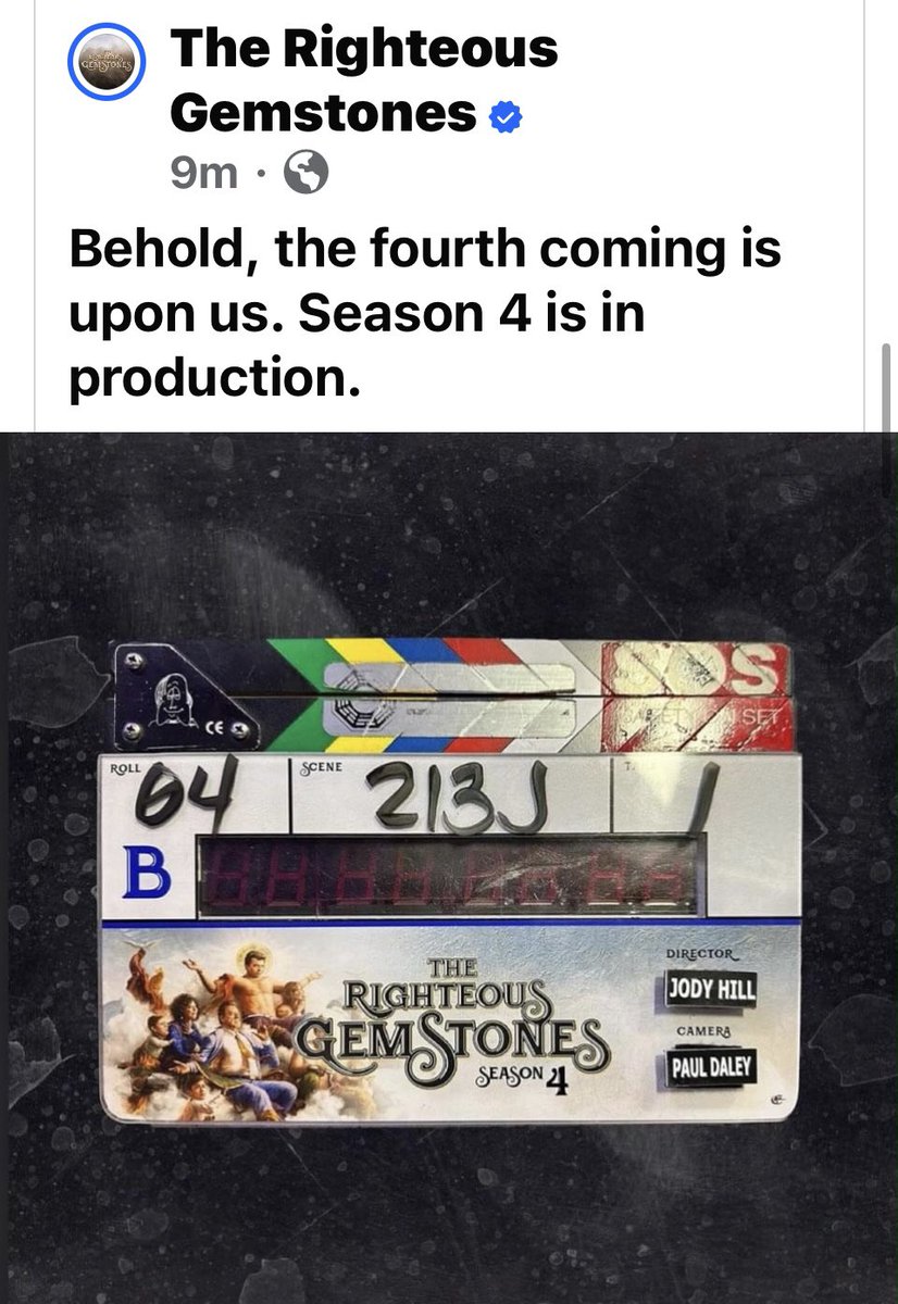 #TheRighteousGemstones Season 4 is in production!