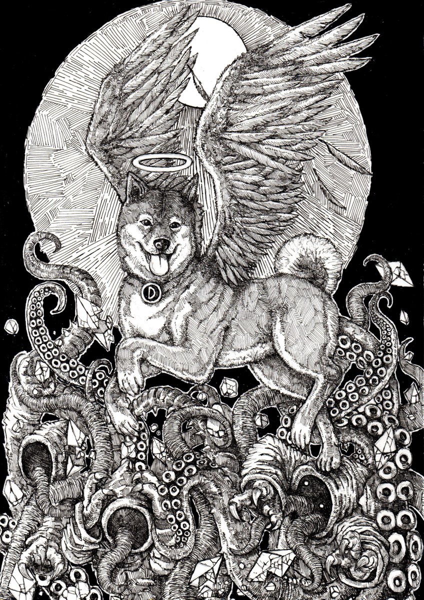 I heard Kabosu, Shiba meme dog and the face of #dogecoin is pass away today. RIP

This is old art of mine 
I draw this at very first chapter of my NFT life. I will post this art as dedication to her 🐶