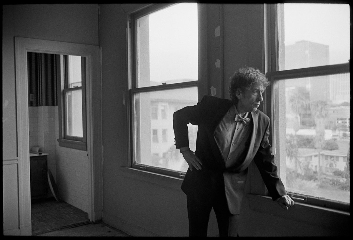 In honor of Bob Dylan’s birthday today , we’re making this photo I captured of Bob Dylan at the Ambassador Hotel in 1999 available to purchase exclusively through @Transparent_AP . As seen in the newest bootleg series , Fragments - Time Out of Mind Sessions , Bootlegs Vol 17 !