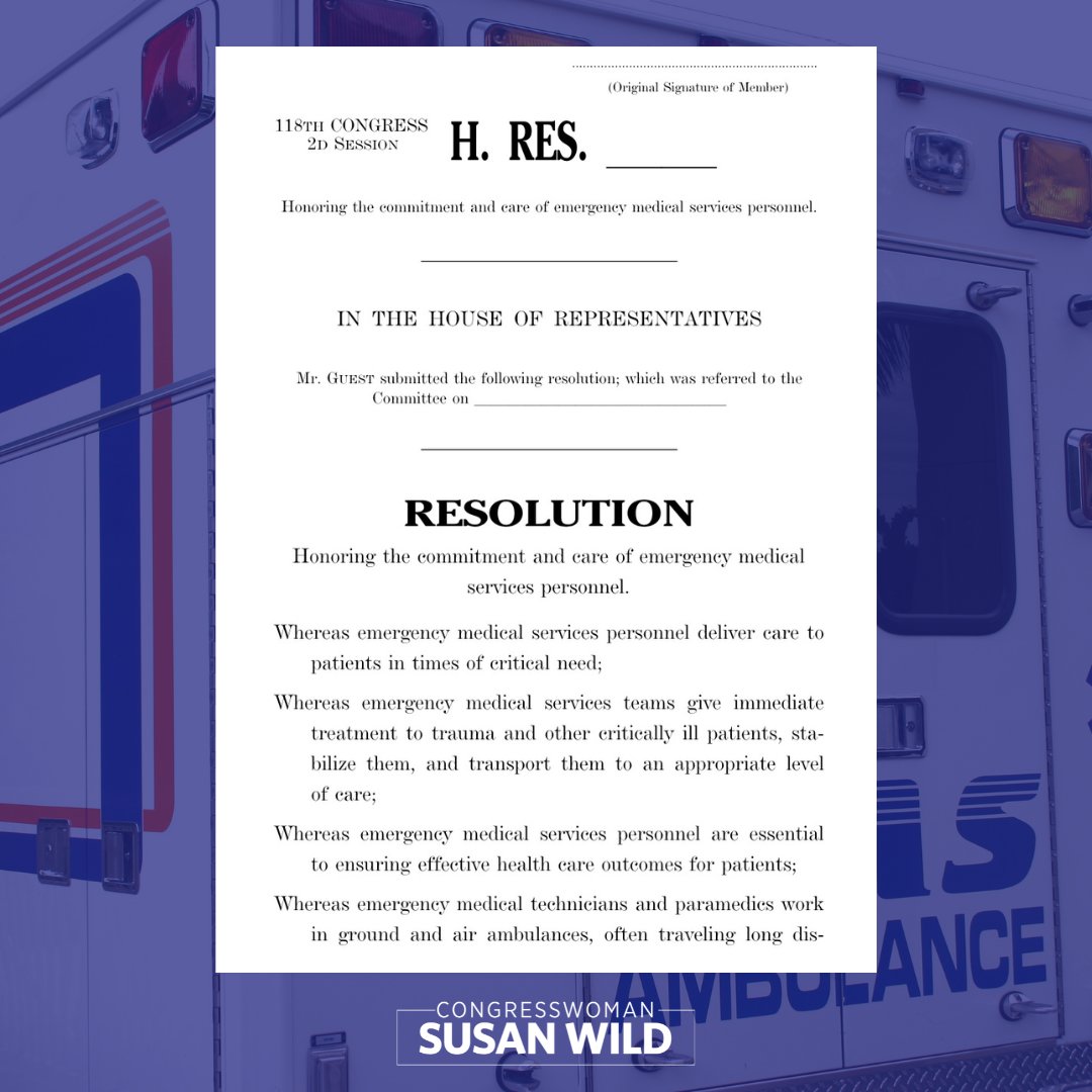 Happy #NationalEMSWeek! This week, I joined a bipartisan group of my colleagues to introduce the National EMS Week Resolution, honoring the brave men & women who work every day to keep our community safe. To all our EMS personnel: thank you for everything you do!