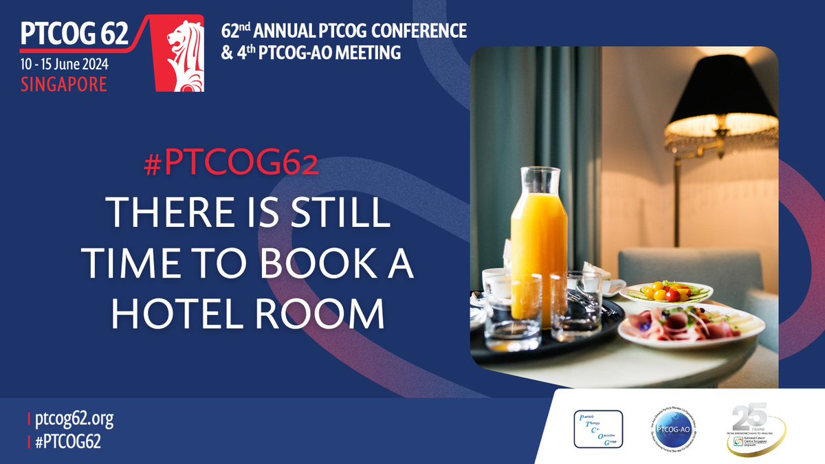 There's still time to secure your ideal accommodation for the 62nd Annual PTCOG Conference & 4th PTCOG-AO Meeting!
🛎️ Enjoy a comfortable and convenient stay while attending the largest global gathering focused on #ParticleTherapy: bit.ly/4brnKp7

#PTCOG62 #RadOnc