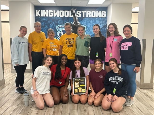 🎉 Congratulations to Meredith Reynolds, a student at Kingwood High School, for her design being selected as the 24-25 Gold Fight Win t-shirt logo! 👏 Look out for Meredith's creative design on GFW shirts this September. 🎗️